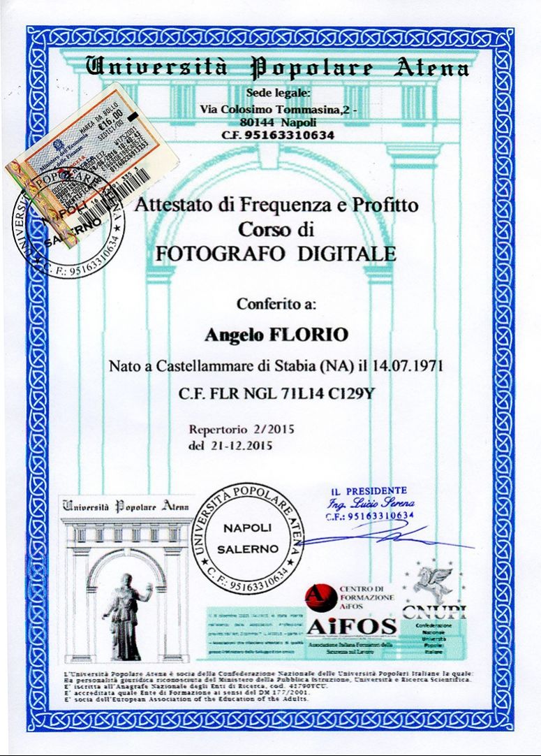 attestato fotografo digitale