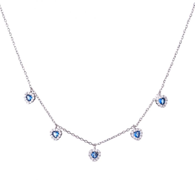 collana argento con pietre blu