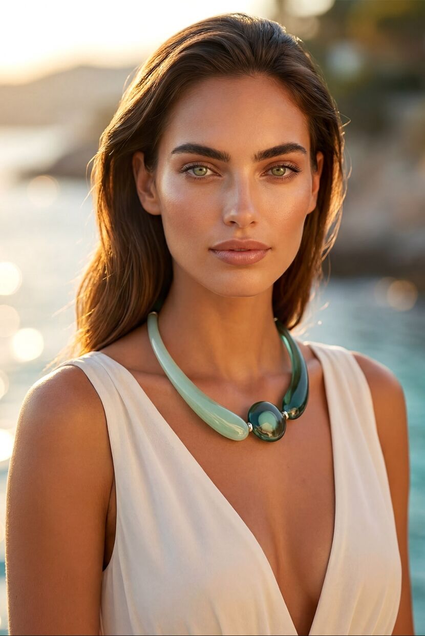 collana moda mare su modella ai